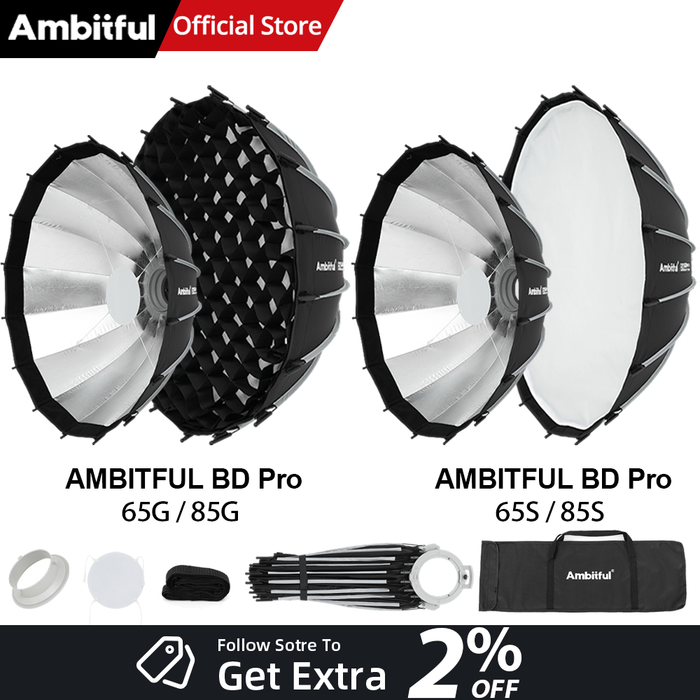 Beauty Dish Softbox - AMBITFUL BDPro 65cm 85cm Studio Silver