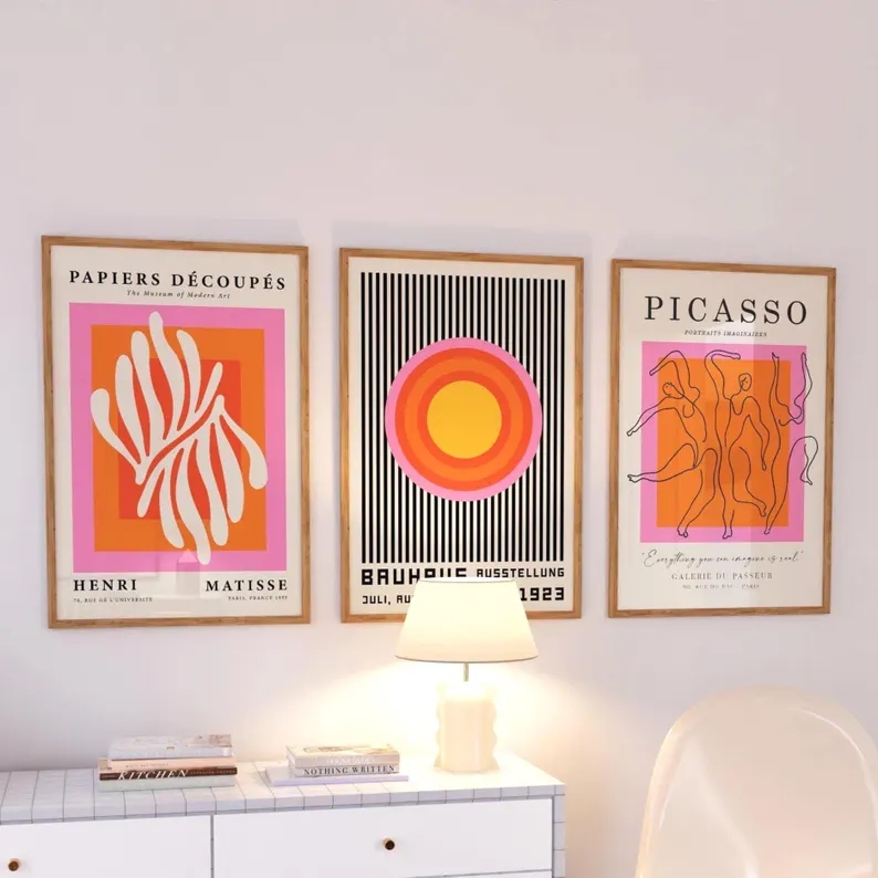 3 peças de arte moderna laranj - Photograph Lyrics avaliação e preço
